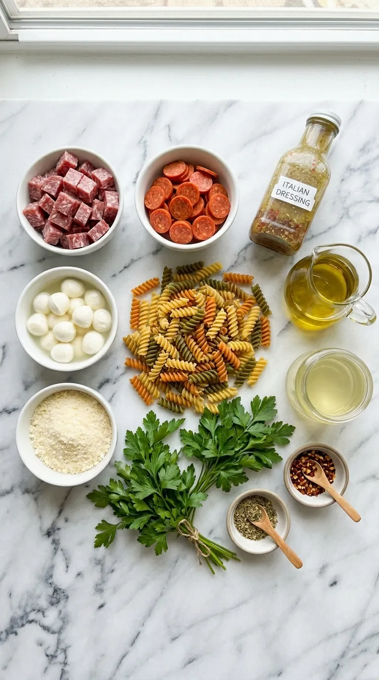 Italian Pasta Salad Ingredients