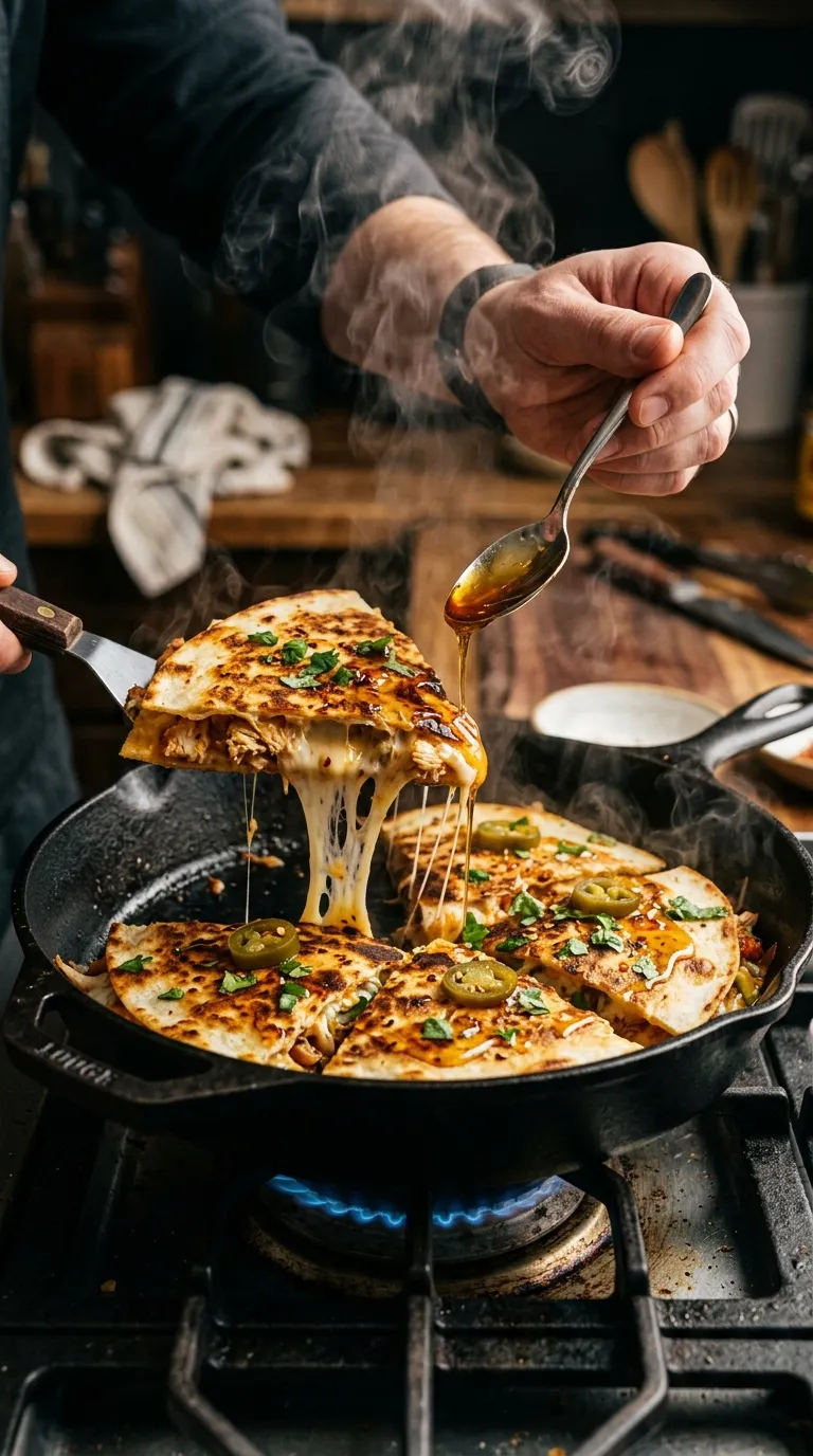 How to Make Cheesy Hot Honey Chicken Quesadillas