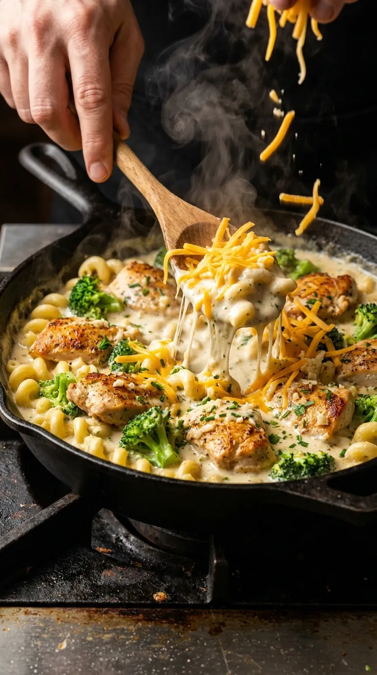 How to Make Cheesy Ranch Chicken and Broccoli Pasta Skillet