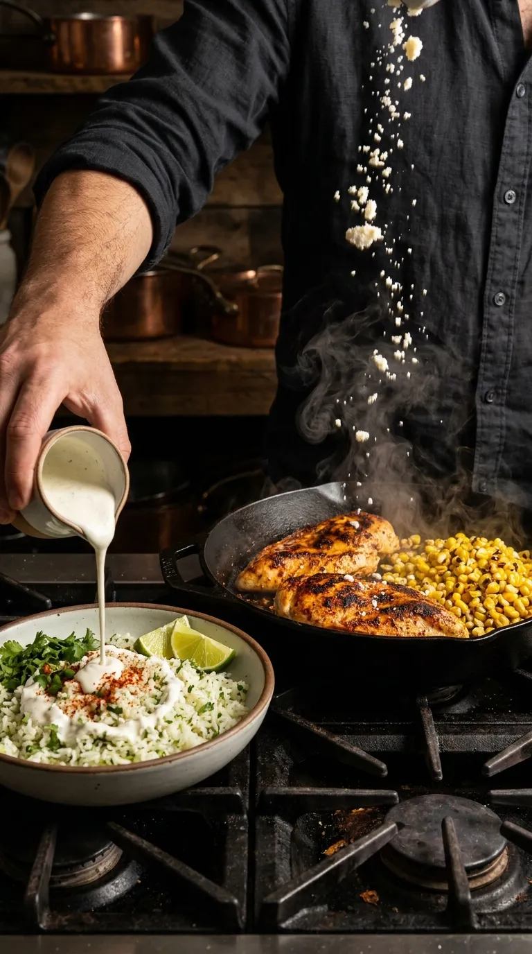 How to Make Street Corn Chicken Rice Bowl