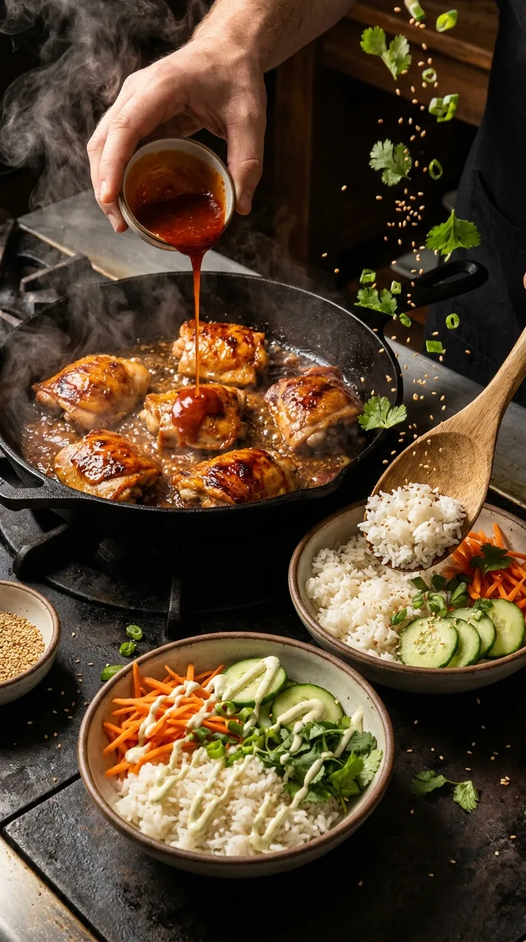 How to Make Honey Sriracha Chicken Rice Bowls