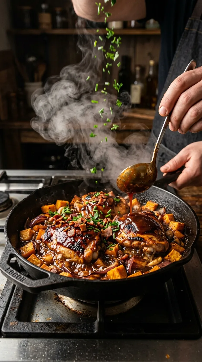 How to Make BBQ Chicken Sweet Potato Skillet