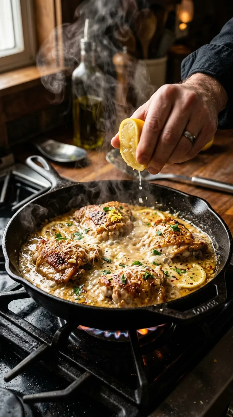 How to Make One Skillet Chicken with Lemon Garlic Cream Sauce