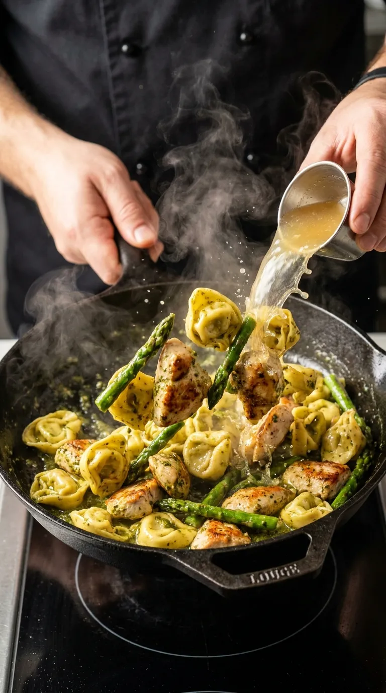 How to Make Pesto Chicken Tortellini and Veggies