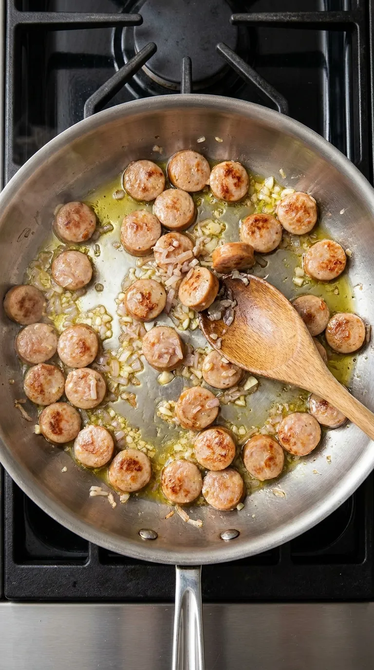 How to Make Chicken Sausage, Broccoli & Orzo Skillet