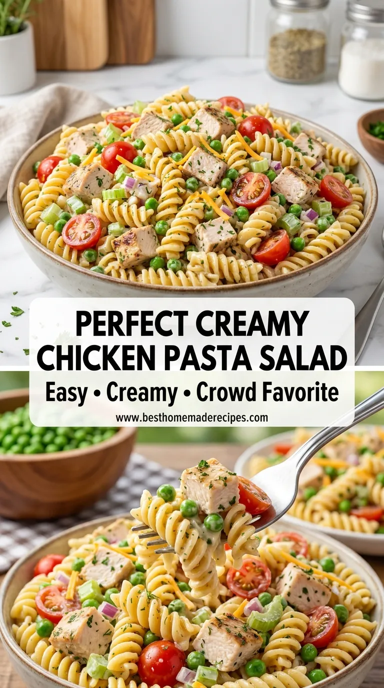 CREAMY CHICKEN PASTA SALAD EVERYONE LOVES 4 Chicken Pasta Salad Recipe