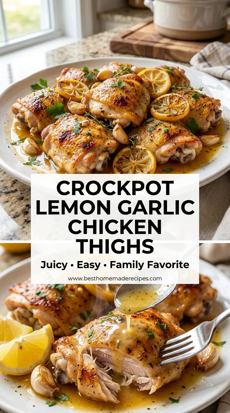CROCKPOT LEMON GARLIC CHICKEN THIGHS EVERYONE LOVES 4 Crockpot Lemon Garlic Chicken Thighs Recipe