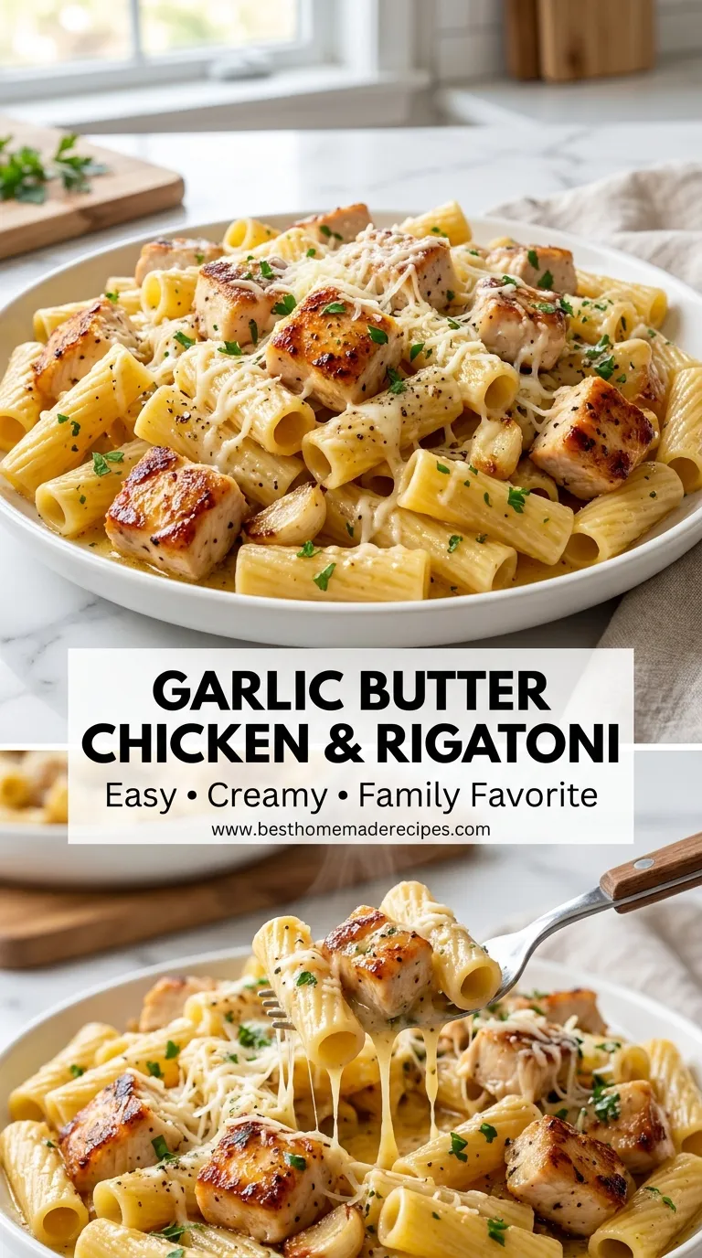 GARLIC BUTTER CHICKEN WITH RIGATONI IS DINNER PERFECTION 4 Garlic Butter Chicken with Rigatoni Recipe