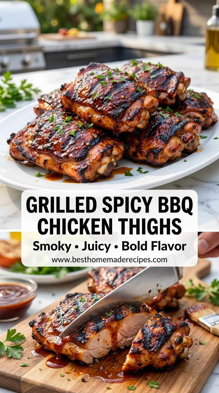 GRILLED SPICY BBQ CHICKEN THIGHS YOU WILL CRAVE 4 Grilled Spicy BBQ Chicken Thighs Recipe