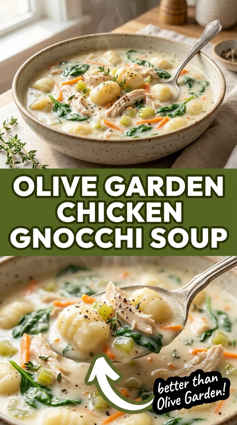 OLIVE GARDEN CHICKEN GNOCCHI SOUP CREAMY COPYCAT 4 Olive Garden Chicken Gnocchi Soup Recipe