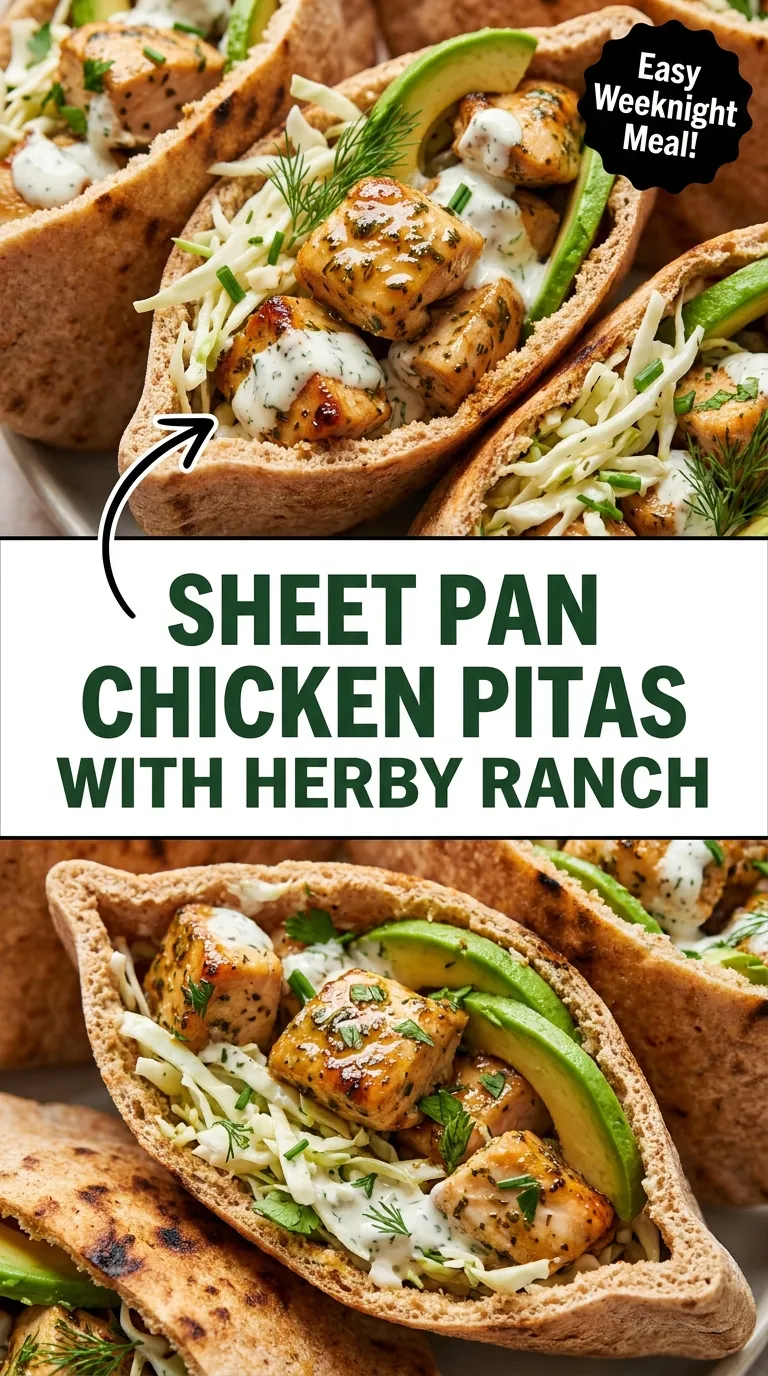 SHEET PAN CHICKEN PITAS WITH HERBY RANCH 4 Sheet Pan Chicken Pitas with Herby Ranch Recipe
