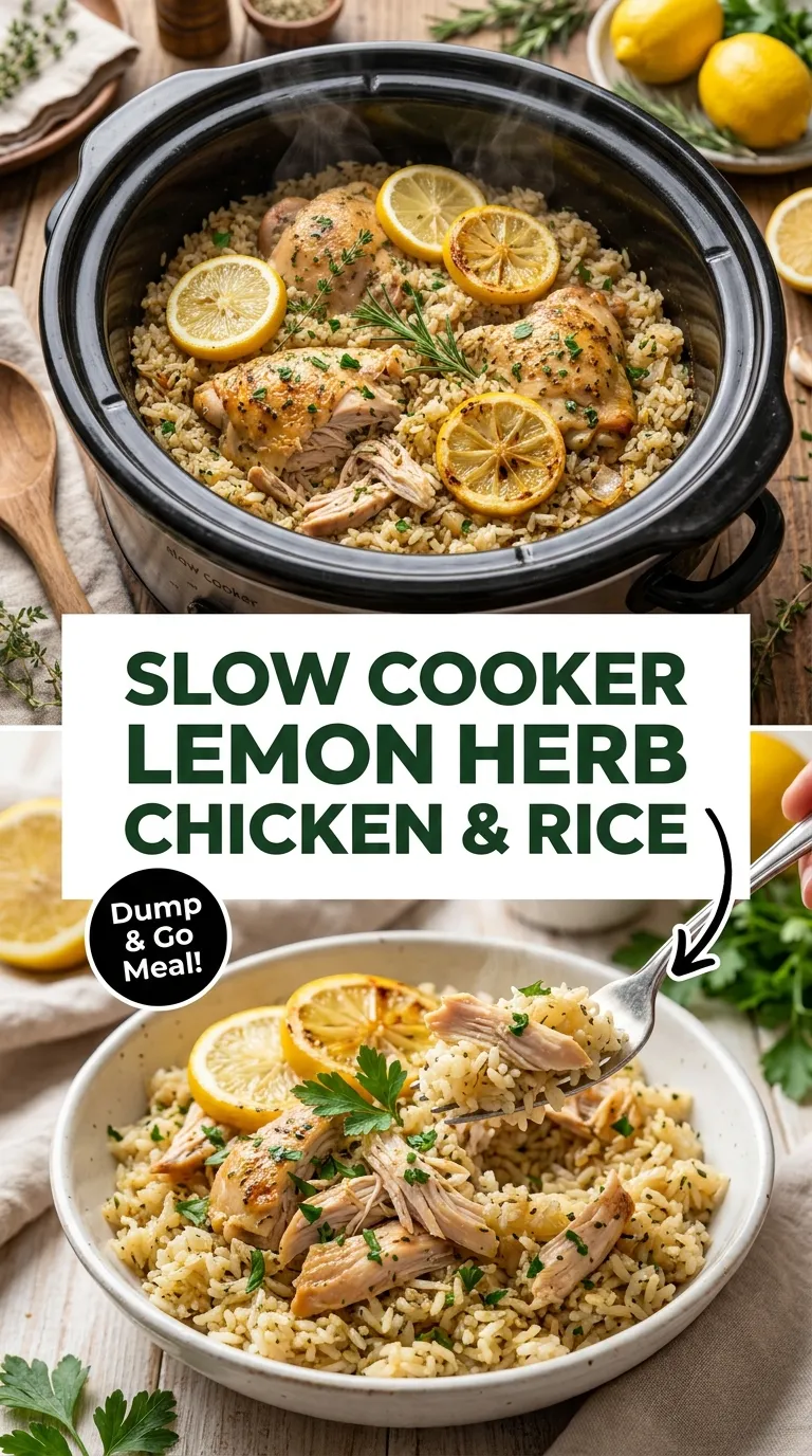Slow Cooker Lemon Herb Chicken And Rice Recipe
