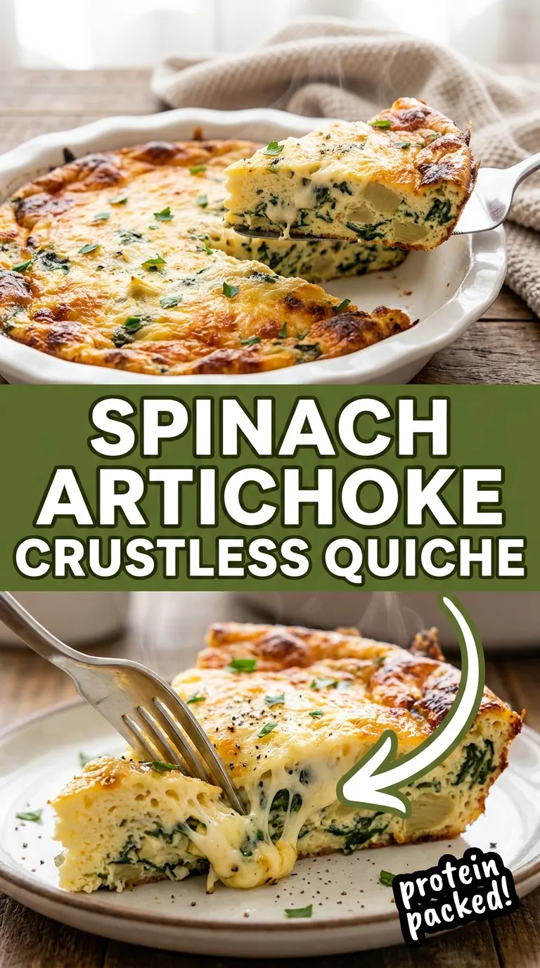 Spinach Artichoke Crustless Quiche Recipe