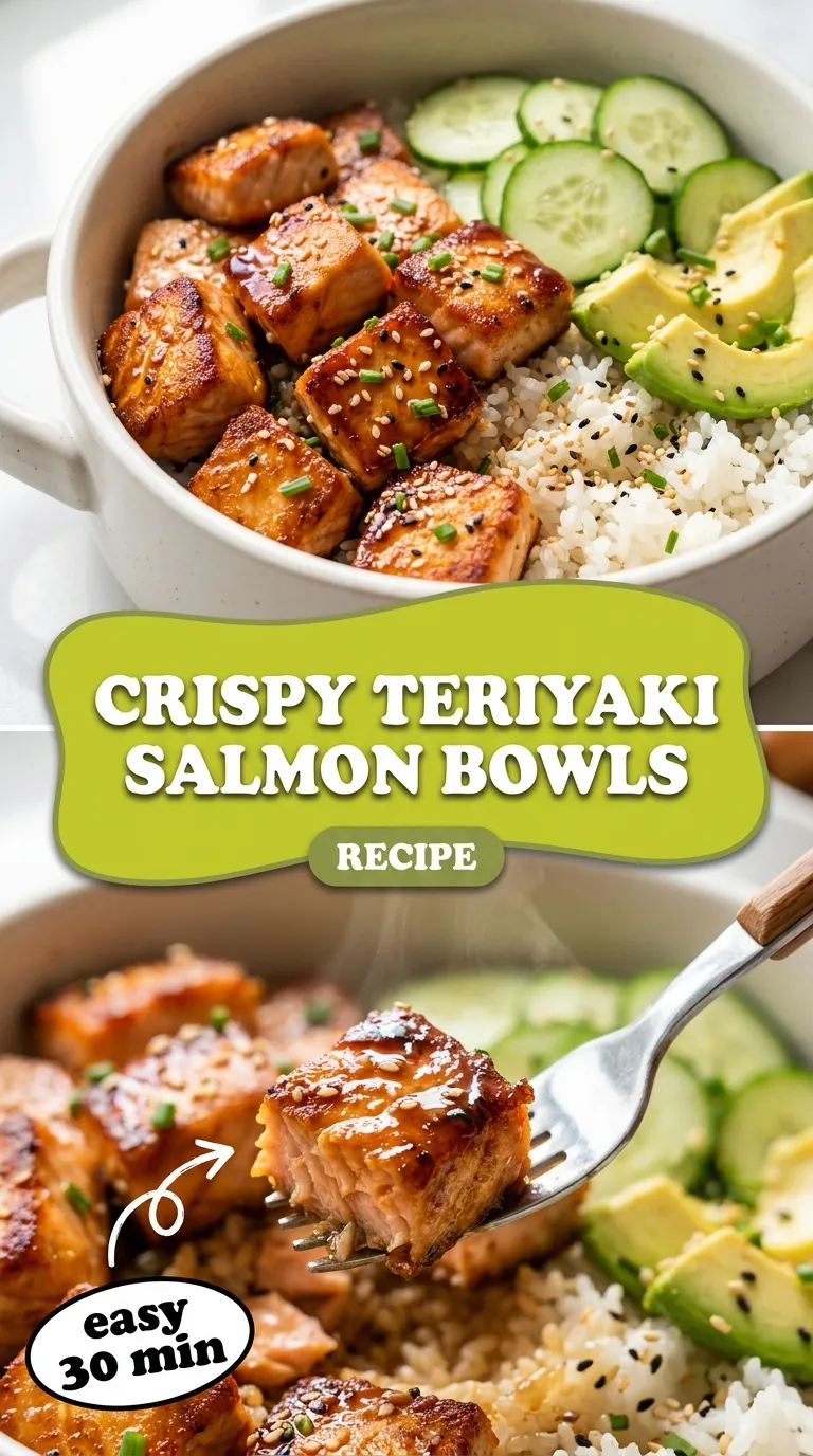 TERIYAKI SALMON BOWLS CRISPY 30 MINUTE MEAL 4 Teriyaki Salmon Bowls Recipe
