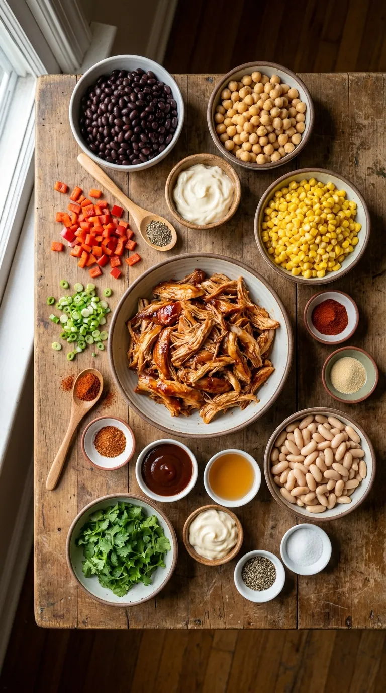 BBQ CHICKEN DENSE BEAN SALAD YOUR NEW FAVORITE 2 BBQ Chicken Dense Bean Salad Ingredients