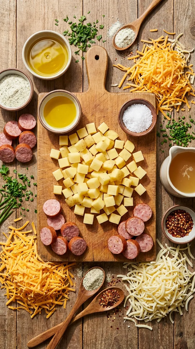 Cheesy Ranch Potatoes & Smoked Sausage Ingredients