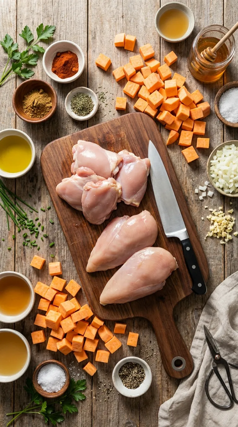 CHICKEN AND SWEET POTATO SKILLET EVERYONE LOVES 2 Chicken and Sweet Potato Skillet Ingredients
