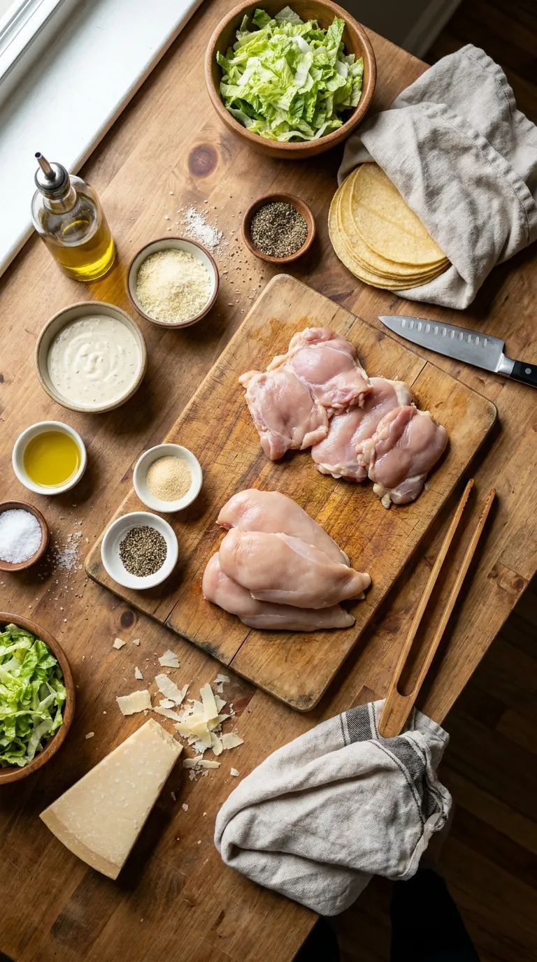 Crispy Chicken Caesar Smash Tacos Ingredients