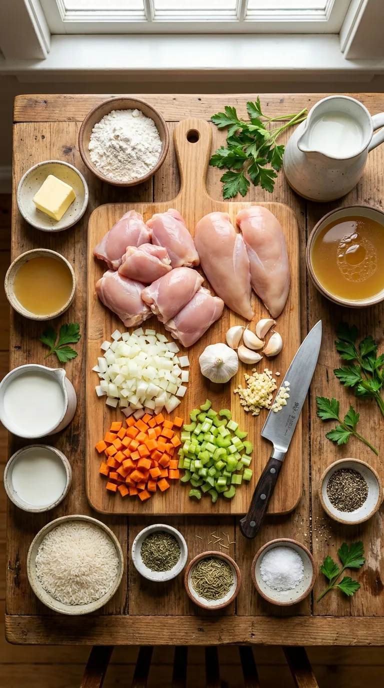 Creamy Chicken and Rice Soup Ingredients