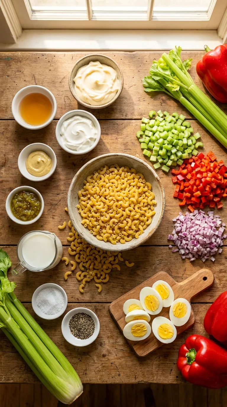 Creamy Macaroni Salad Ingredients