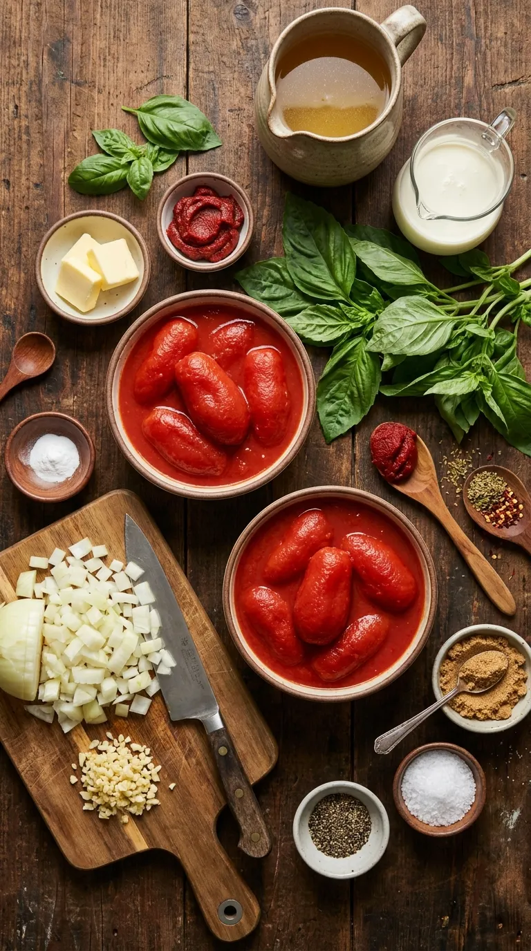 Creamy Tomato Basil Soup Ingredients