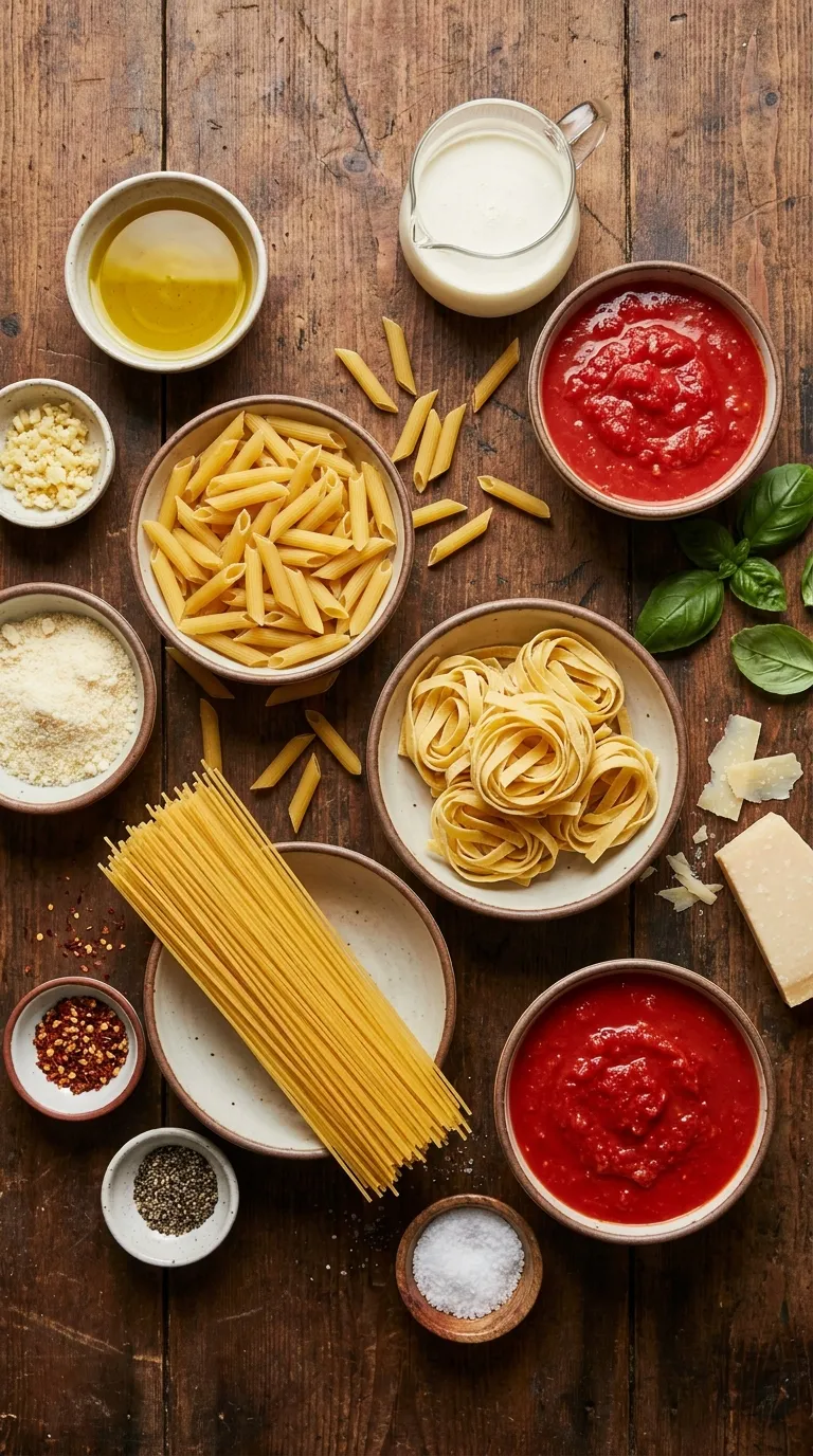 CREAMY TOMATO GARLIC PASTA IN 20 MINUTES 2 Creamy Tomato Garlic Pasta Ingredients