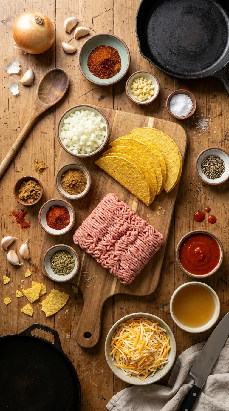 CRISPY BAKED GROUND TURKEY TACOS RECIPE 2 Crispy Baked Ground Turkey Tacos Ingredients