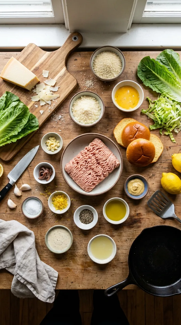 Chicken Caesar Burgers Ingredients