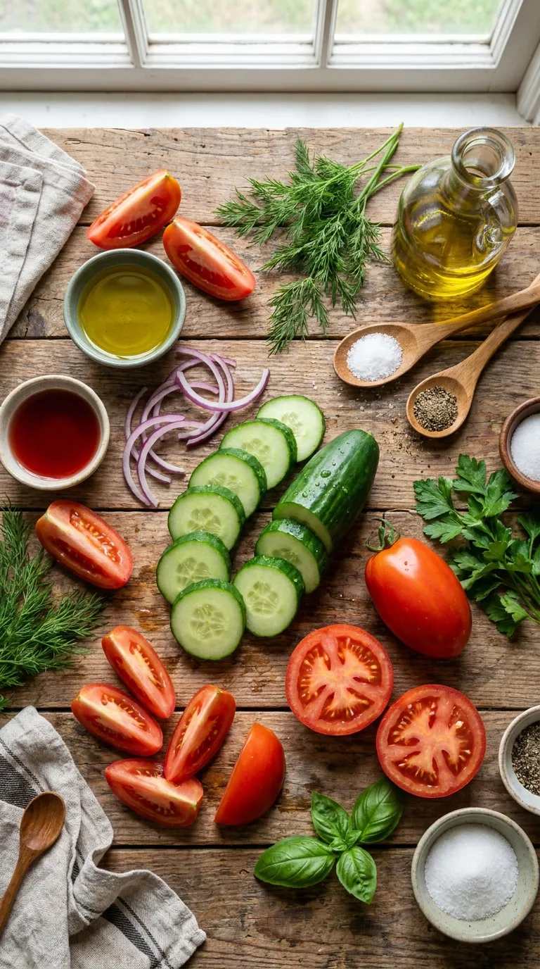 CUCUMBER TOMATO SALAD A SUMMER TWIST 2 Cucumber Tomato Salad Ingredients