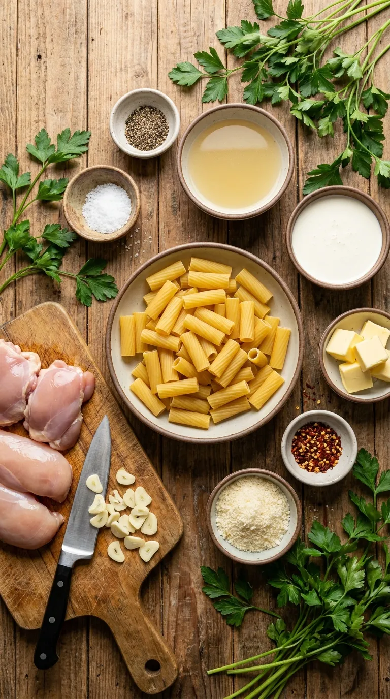 GARLIC BUTTER CHICKEN WITH RIGATONI PERFECTED 2 Garlic Butter Chicken with Rigatoni Ingredients