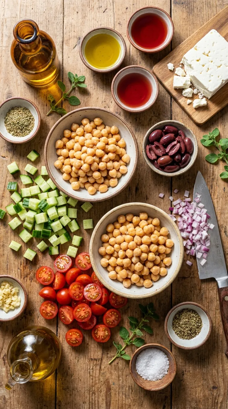 Greek Chickpeas Salad Ingredients