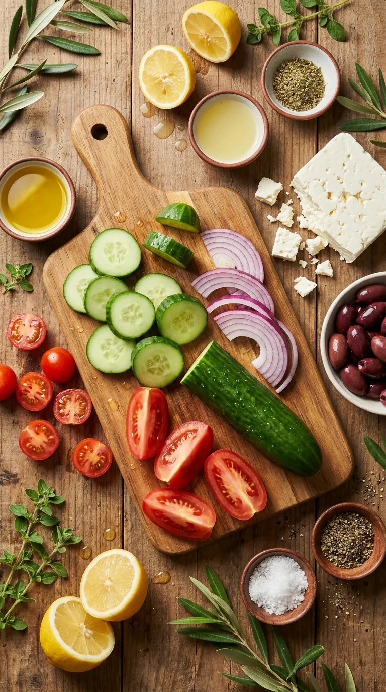 Greek Cucumber Tomato Salad Ingredients