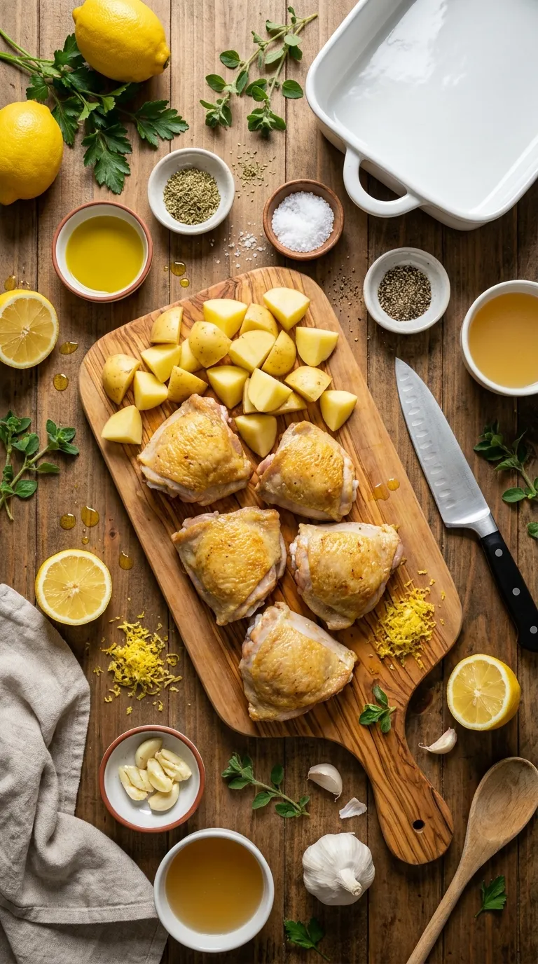 GREEK LEMON CHICKEN AND POTATOES SOAKS UP FLAVOR 2 Greek Lemon Chicken And Potatoes Ingredients