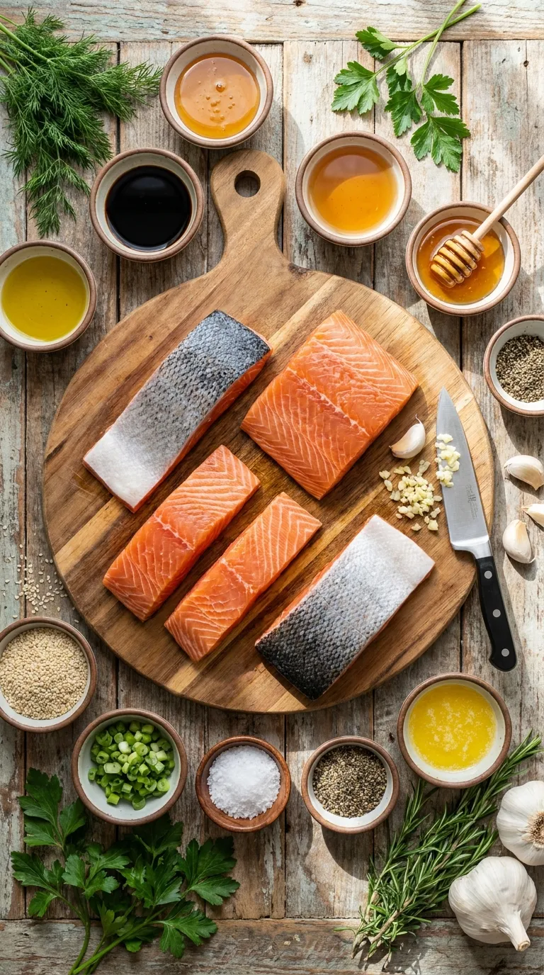 Honey Garlic Glazed Salmon Ingredients