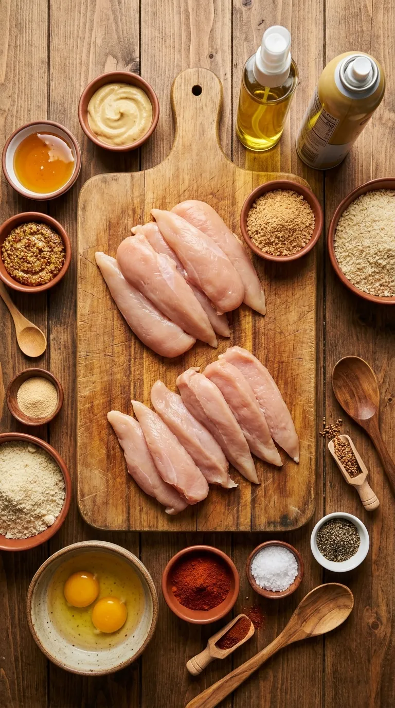 HONEY MUSTARD CHICKEN TENDERS CRISPY BAKED RECIPE 2 Honey Mustard Chicken Tenders Ingredients