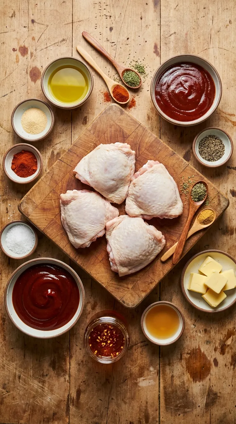 Hot Honey BBQ Chicken Thighs Ingredients