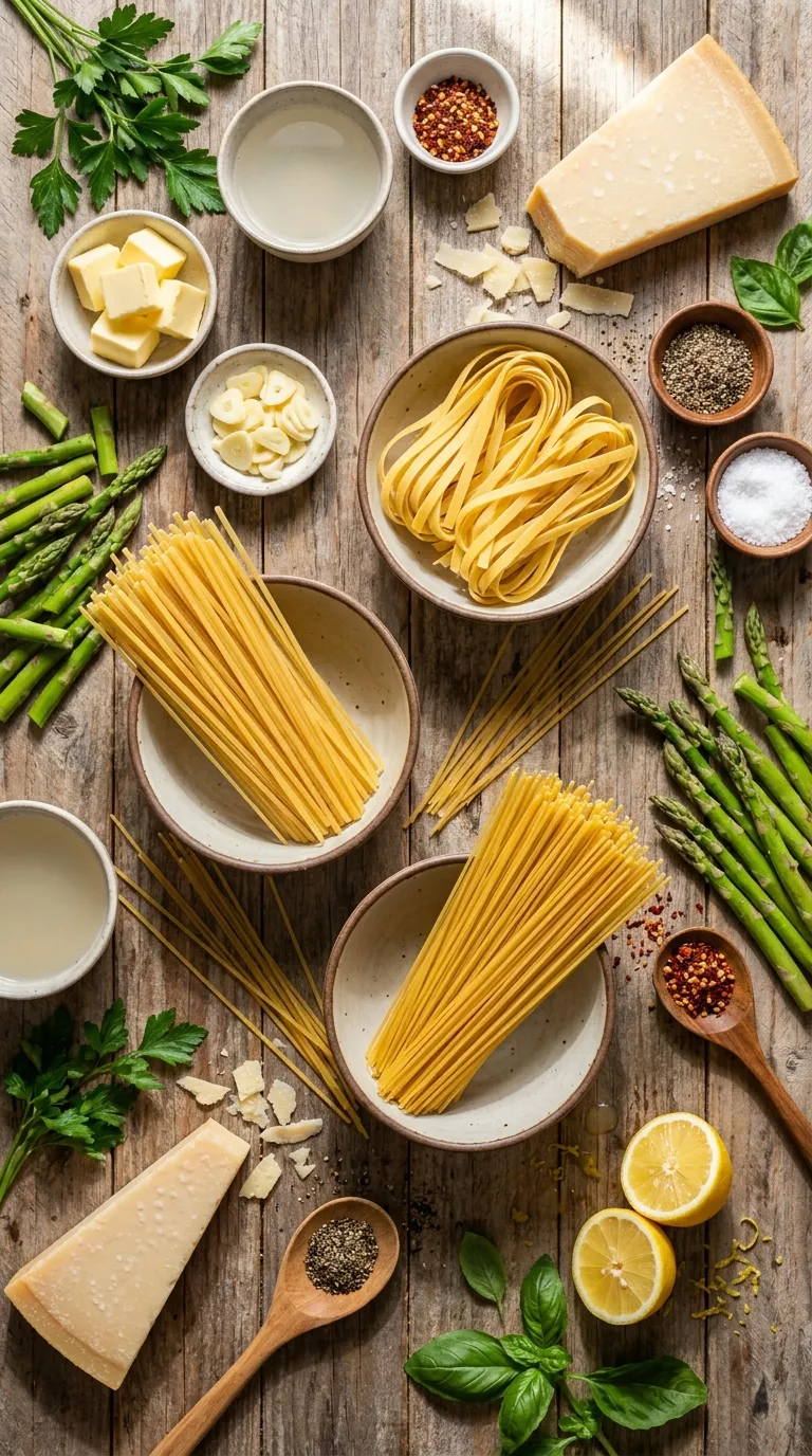Lemon Asparagus Pasta Ingredients