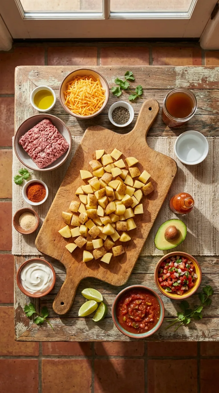 Loaded Potato Taco Bowl Ingredients