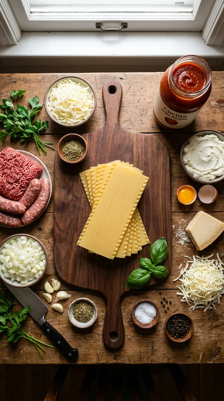 No-Boil Lasagna Ingredients
