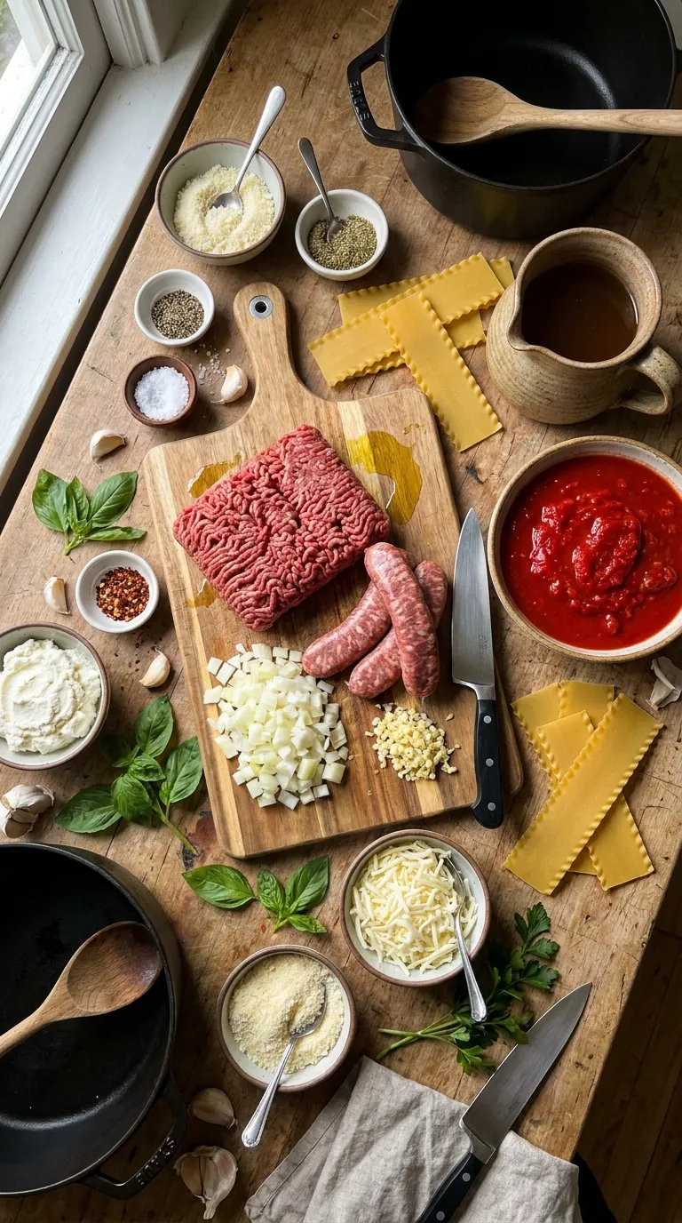 One Pot Lazy Lasagna Ingredients