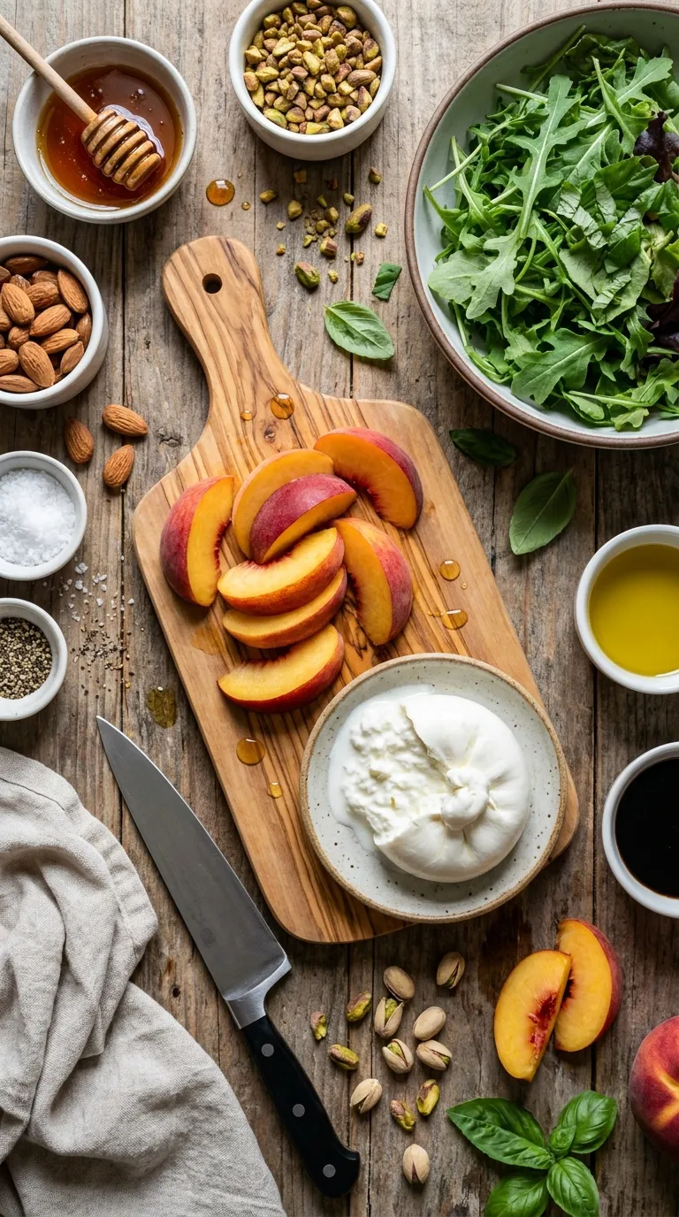 Peach Burrata Salad With Hot Honey Ingredients