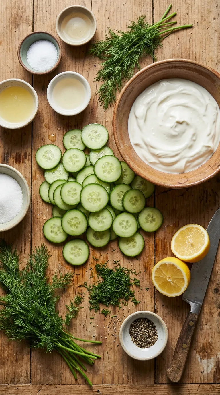 Polish Cucumber Salad with Dill Ingredients