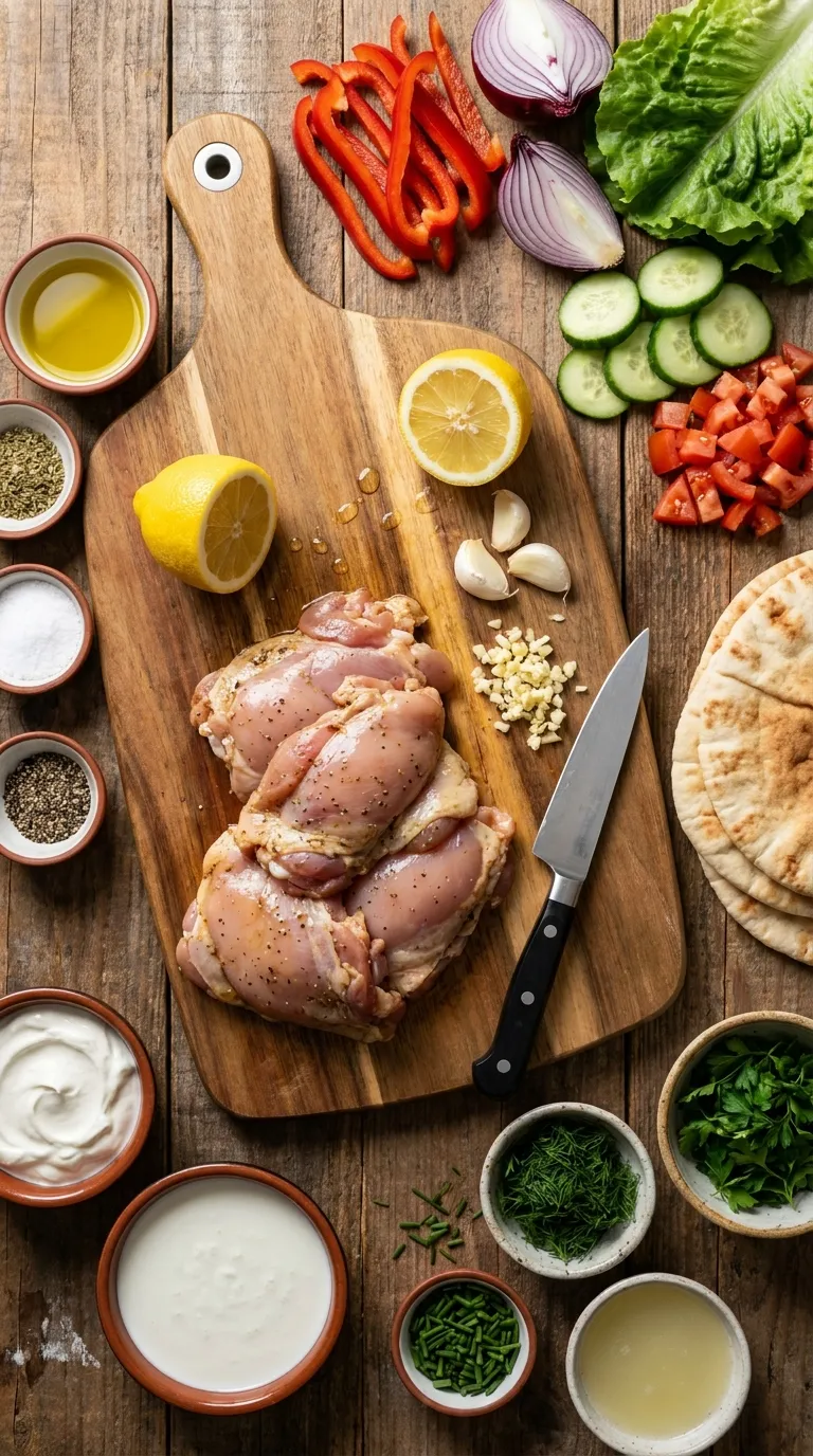 SHEET PAN CHICKEN PITAS WITH HERBY RANCH 2 Sheet Pan Chicken Pitas with Herby Ranch Ingredients