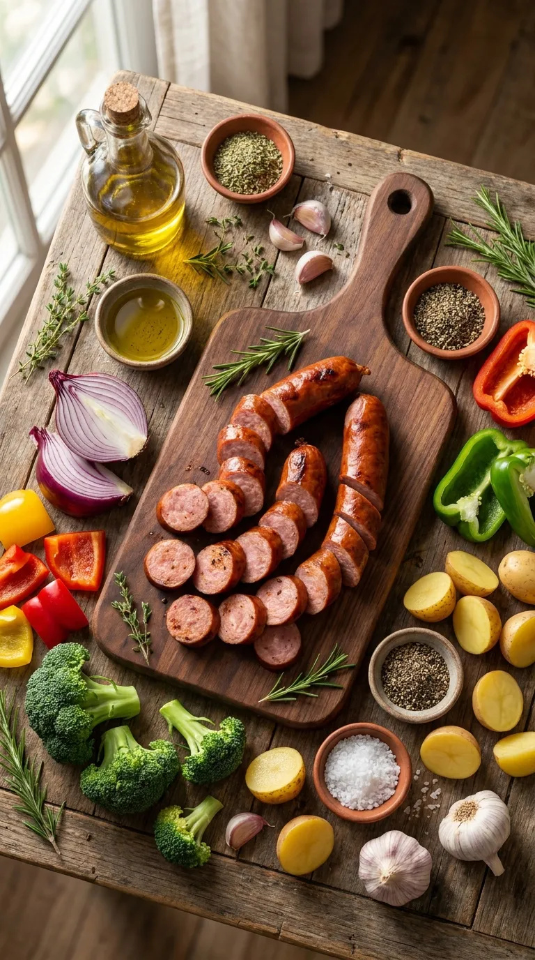 Sheet Pan Sausage And Vegetables Ingredients
