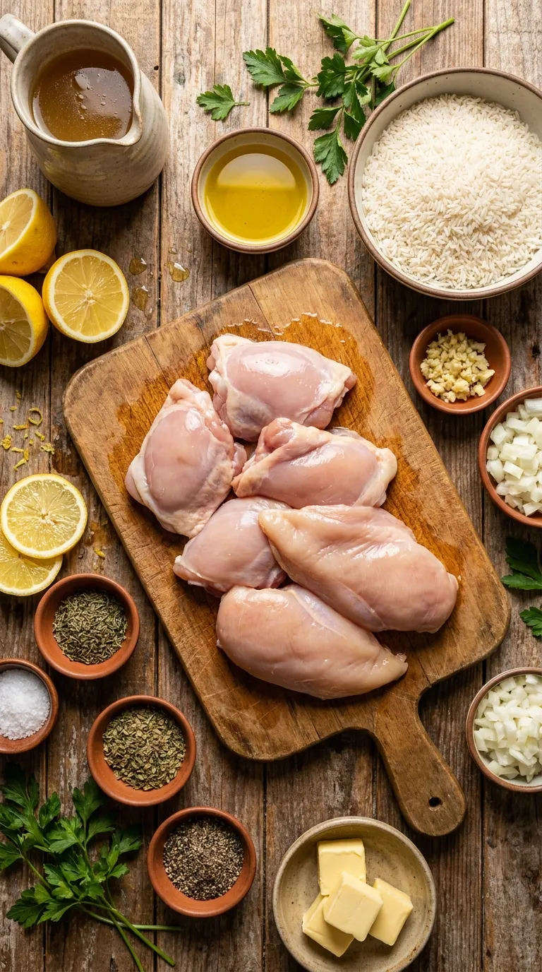 Slow Cooker Lemon Herb Chicken And Rice Ingredients