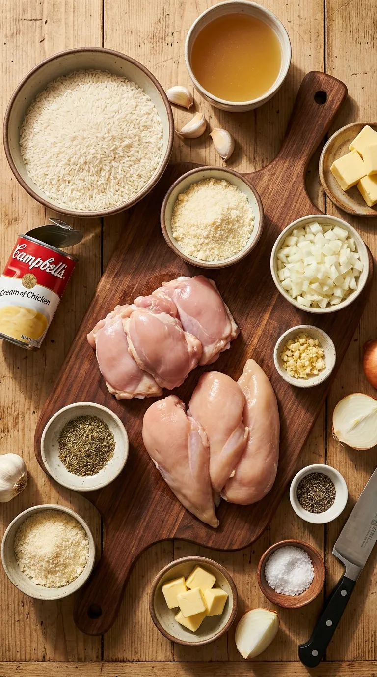 Slow Cooker Parmesan Chicken And Rice Ingredients