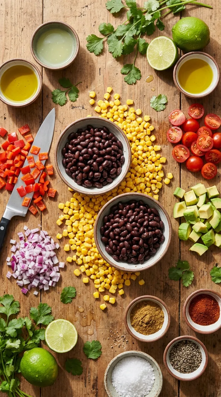 Southwest Black Bean Salad Ingredients