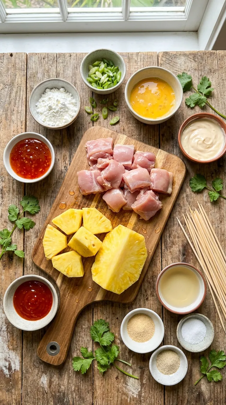SPICY PINEAPPLE BANG BANG CHICKEN SKEWERS SUMMER OBSESSION 2 Spicy Pineapple Bang Bang Chicken Skewers Ingredients
