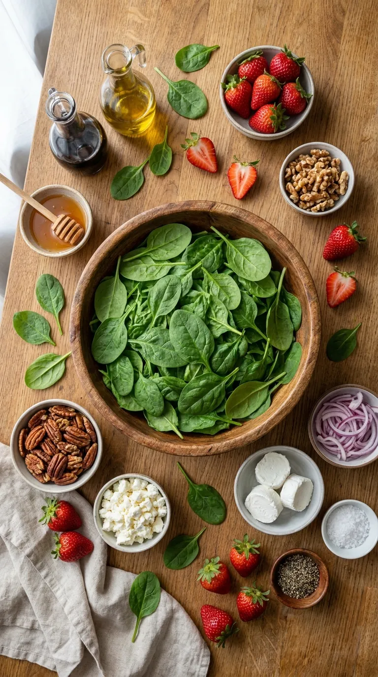 Strawberry Spinach Salad with Balsamic Dressing Ingredients