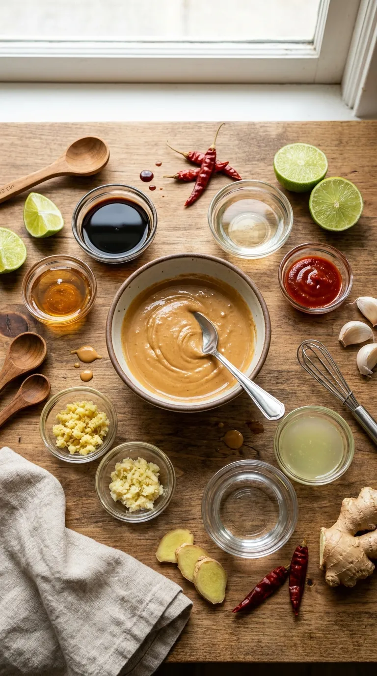 THAI PEANUT SAUCE READY IN FIVE MINUTES 2 Thai Peanut Sauce Ingredients